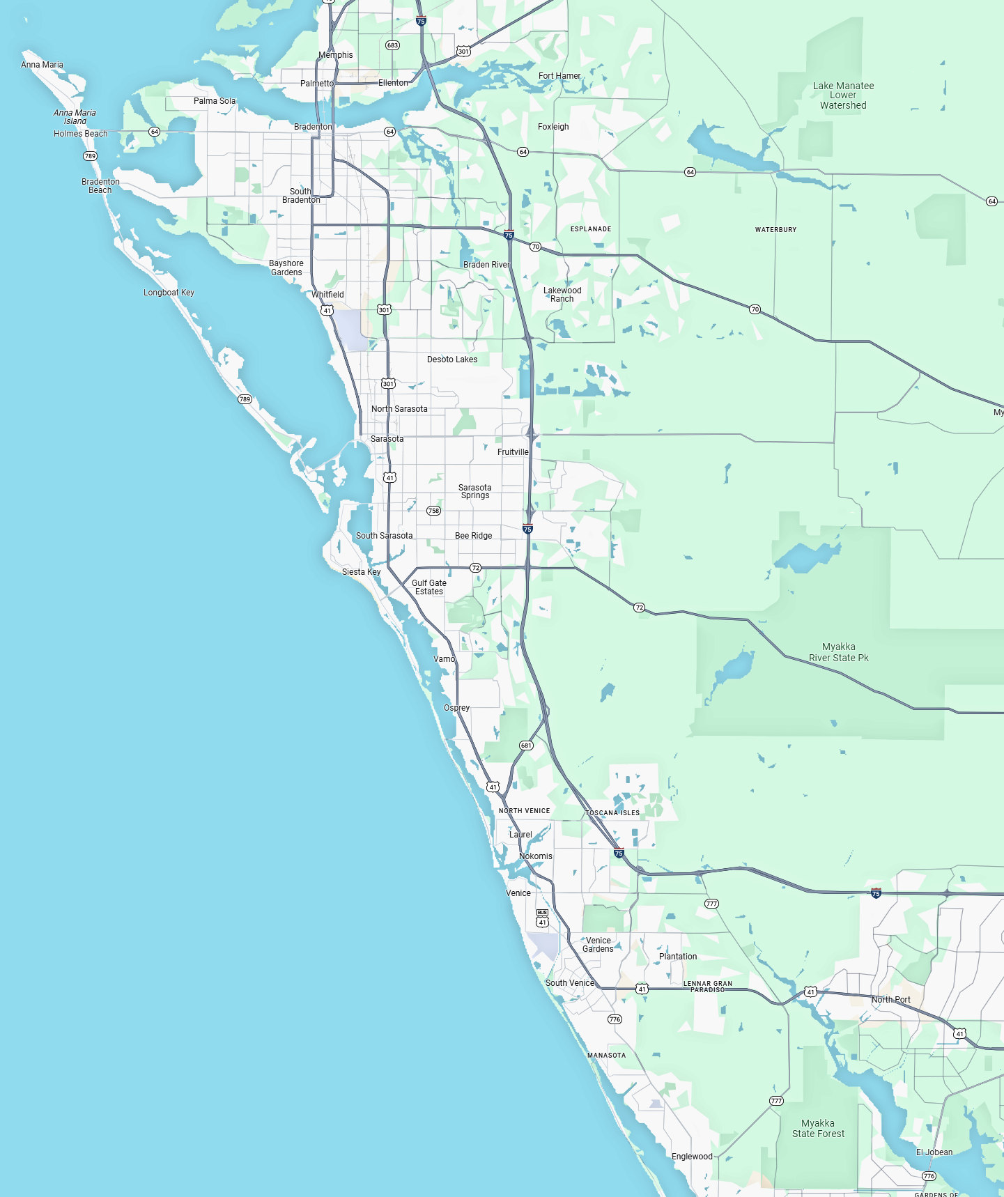 Service Area: Sarasota, Manatee Counties